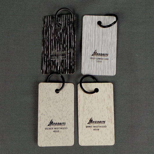 1960s Arborite Monochrome Vintage Wooden Keyrings