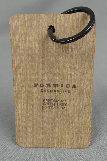 1950s Formica Slice Wooden Large Keyrings, Pantomime Design
