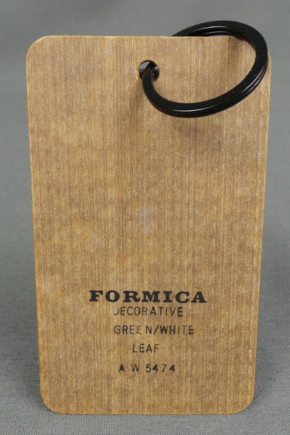 1950s Formica Slice Wooden Large Keyrings, Leaf Design