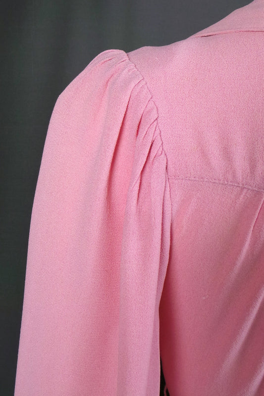 1970s Ossie Clark Pink Moss Crepe Dress | Radley | S