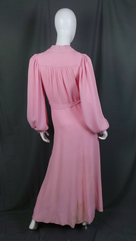 1970s Sugar Almond Moss Crepe Classic Ossie Clark Dress, for Radley, 36in Bust