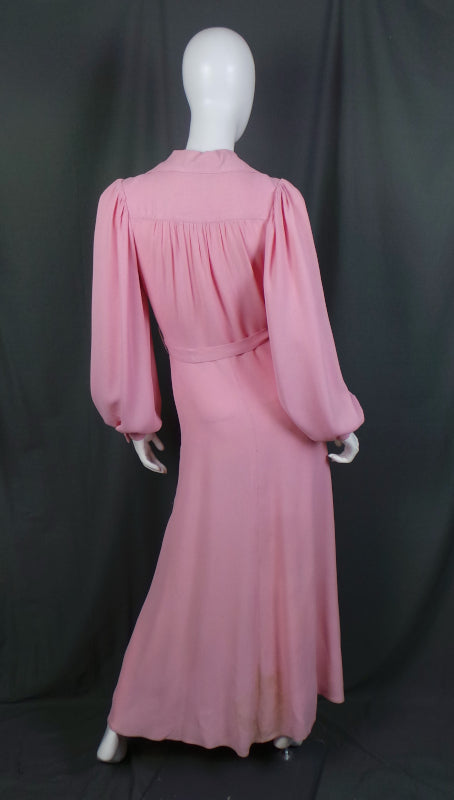 1970s Ossie Clark Pink Moss Crepe Dress | Radley | S