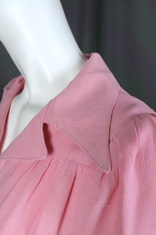 1970s Ossie Clark Pink Moss Crepe Dress | Radley | S