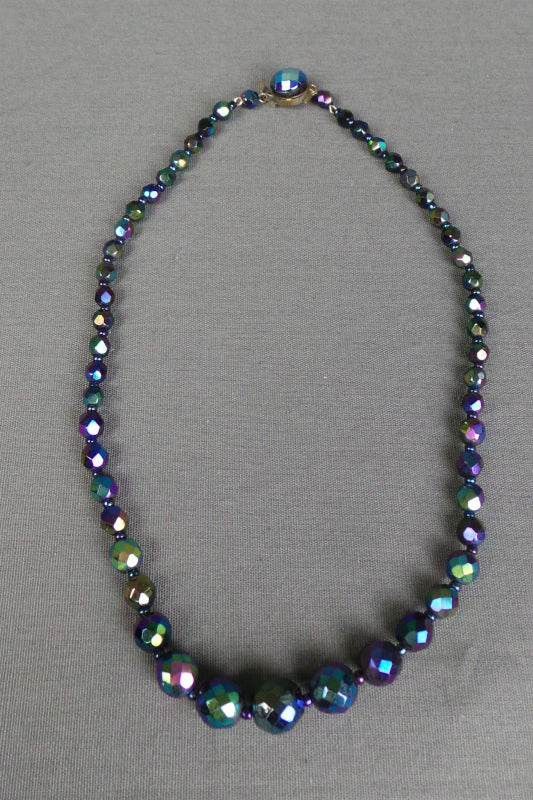 1950s Iridescent Bead Vintage Necklace