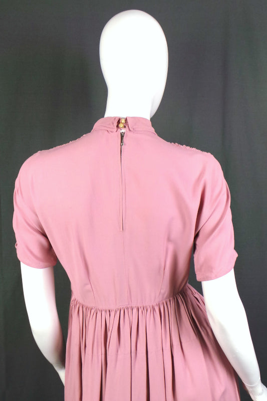 1950s Almond Pink Collared Dress | Jobi | S