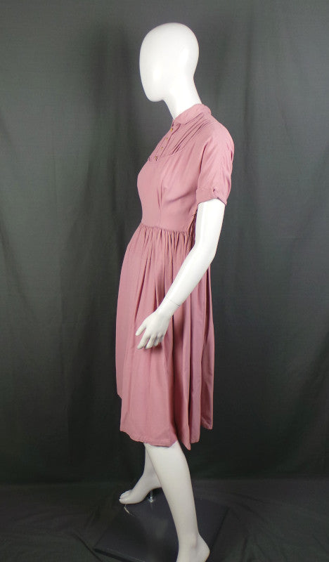 1950s Almond Pink Collared Vintage Dress | Jobi