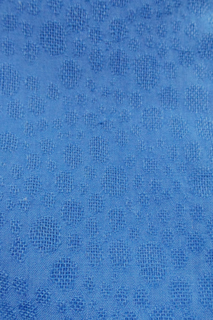 1950s Blue Dotty Textured Shirt Dress | M