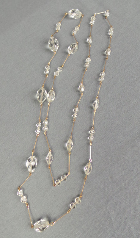 1920s Clear Faceted Deco Necklace