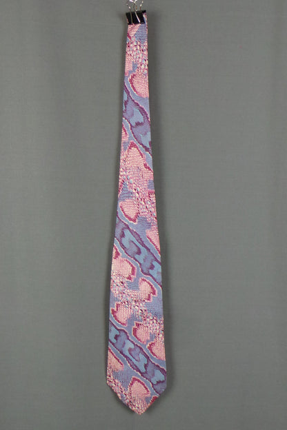 1960s Blue Pink Snakeskin Vintage Silk Tie | Way In Harrods