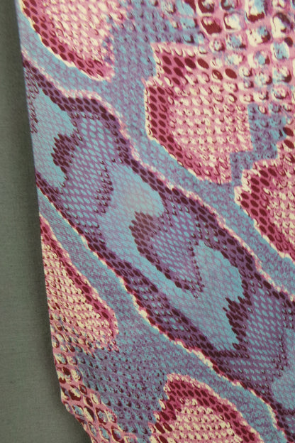 1960s Blue and Pink Snakeskin Print Silk Tie, by Way In Harrods