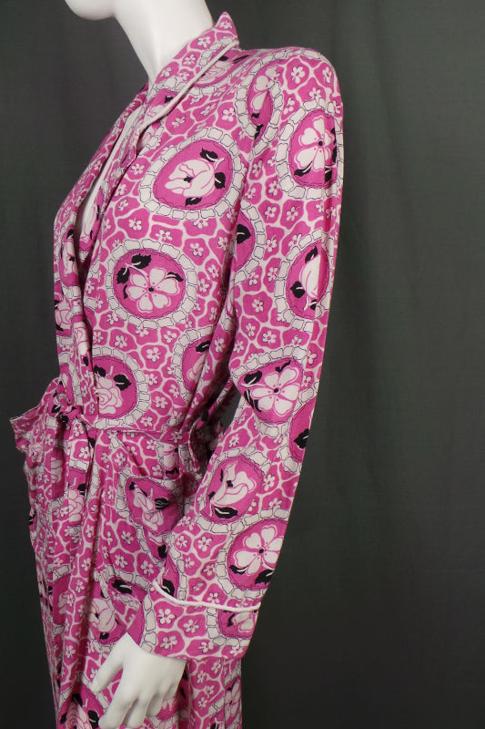 1950s Bubblegum Pink Rose Print Robe | St Michael | 2XL