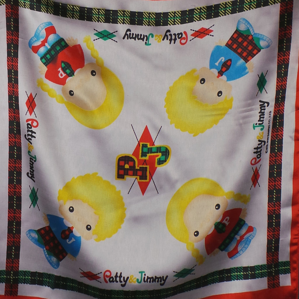 1990s Red and White Patty and Jimmy Sanrio Vintage Scarf