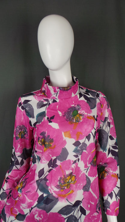 1970s Large Pink Peony Top | M