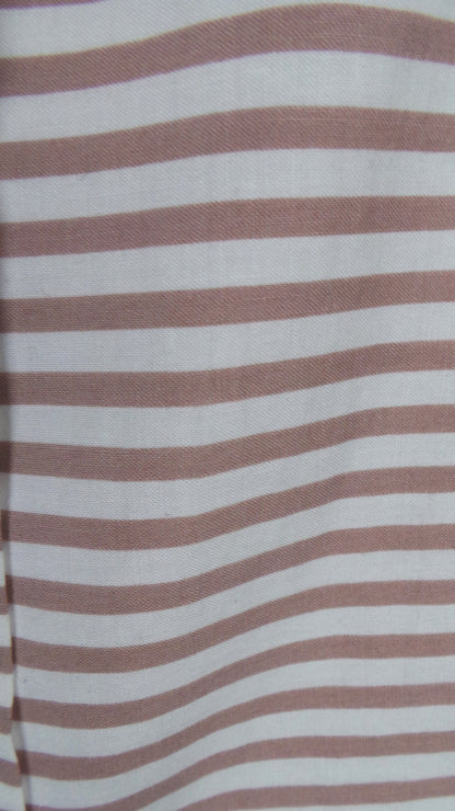 1950s Horrockses Brown Striped Smock | M