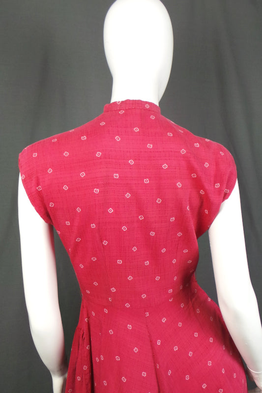 1940s Light Maroon Pleated Dress | XS