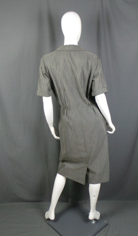 1950s Grey Seersucker Vintage Dress | Edward Barry