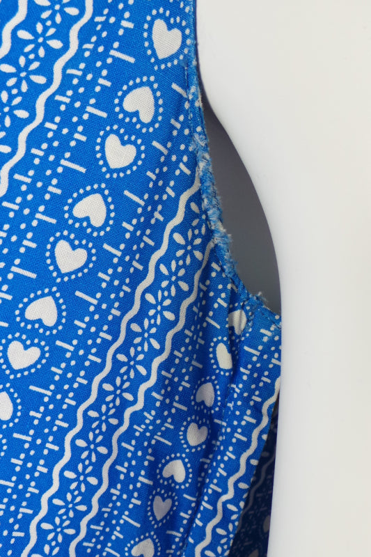 1950s Blue Swiss Heart Print Dress | Magg | XS
