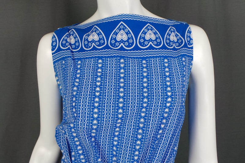 1950s Blue Swiss Heart Print Dress | Magg | XS
