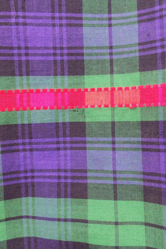 1950s Purple Tartan Wiggle Dress | L