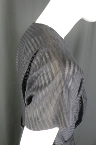 1950s Grey Striped Cotton Dress | Maybar Jack Equire | M