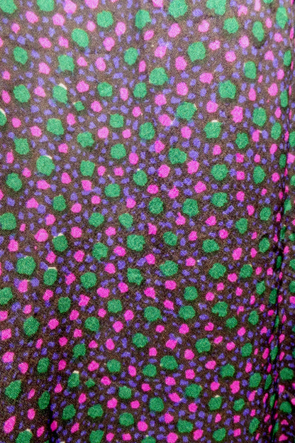 1950s Pink Green Spot Double Breasted Dress | ILGWU | L