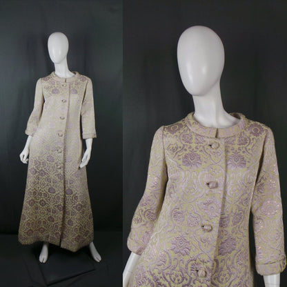 1960s Lime Lurex Baroque Vintage Housecoat | Dynasty