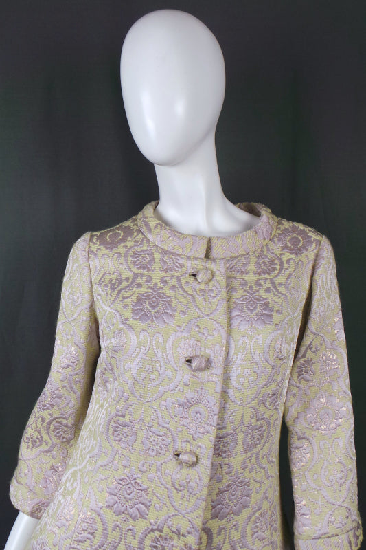 1960s Lime Lurex Baroque Housecoat | Dynasty | M