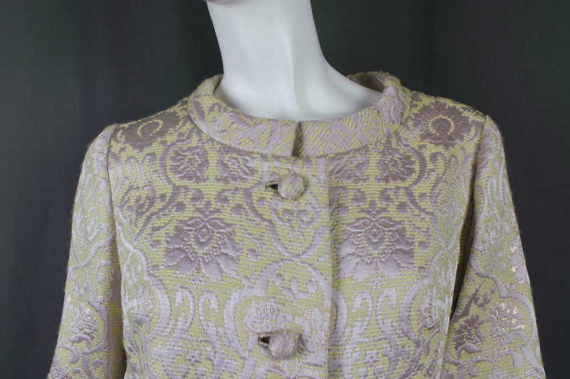 1960s Lime Lurex Baroque Housecoat | Dynasty | M