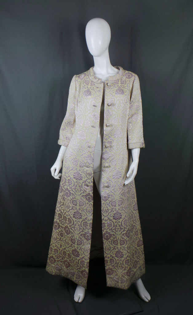 1960s Lime Lurex Baroque Housecoat | Dynasty | M