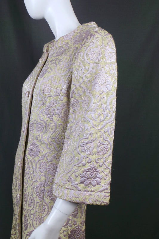 1960s Lime Lurex Baroque Housecoat | Dynasty | M