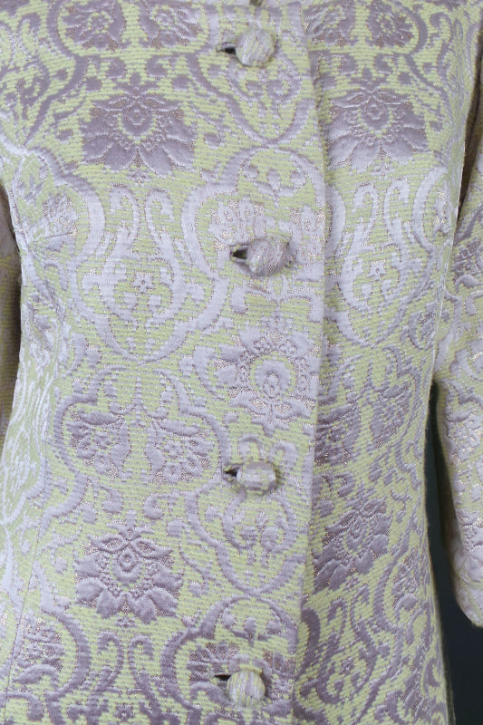 1960s Lime Lurex Baroque Housecoat | Dynasty | M