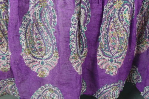 1970s Adini Indian Cotton Purple Kaftan Dress | M