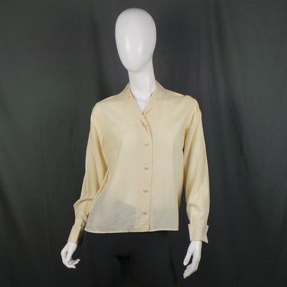 1940s Warm Cream Silk Vintage Blouse