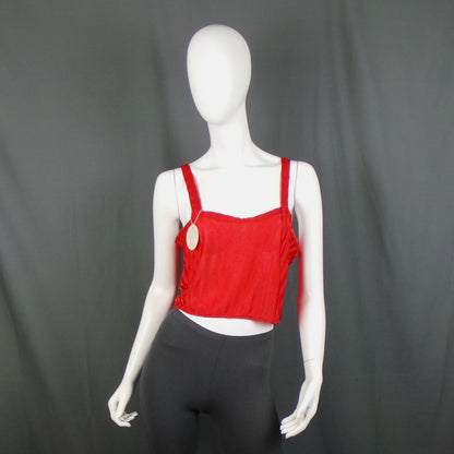 1930s Red Deadstock Cropped Vintage Cami