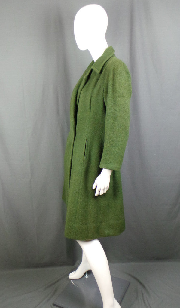 1940s Green Double Breasted Wool Coat | L