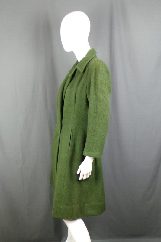 1940s Green Double Breasted Wool Coat | L