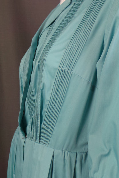 1950s Blue Pin Tucked Shirtwaister | Nelly Don | L