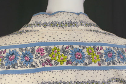 1950s Striped Floral Cotton Shirtwaister Dress | Sheevra | S