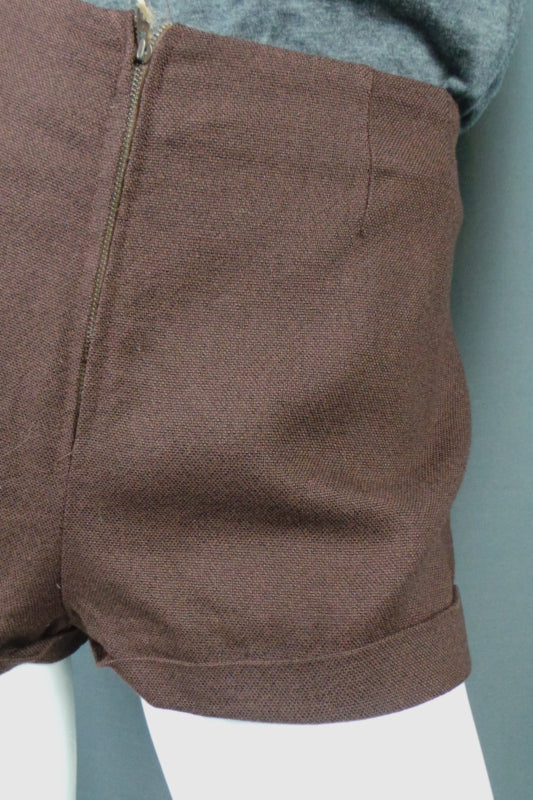 1960s Chocolate Brown Shorts | XS
