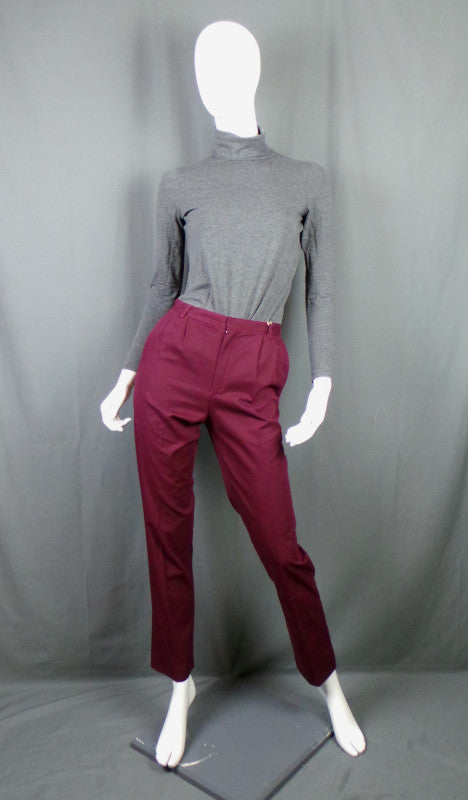 1970s Rich Claret Smart Trousers | S