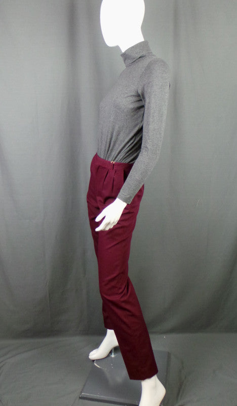 1970s Rich Claret Smart Trousers | S