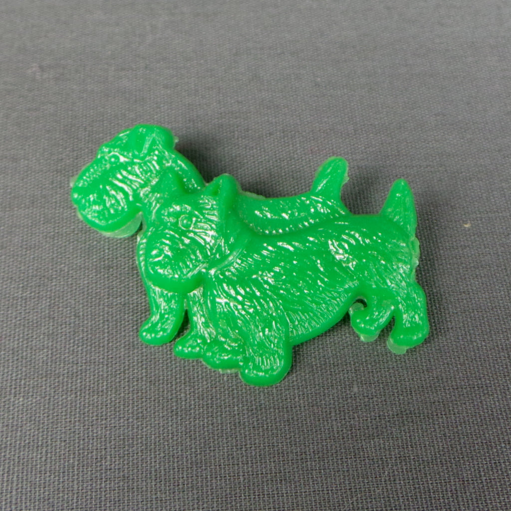 1950s Green Pair of Scottie Dogs Early Plastic Vintage Brooch