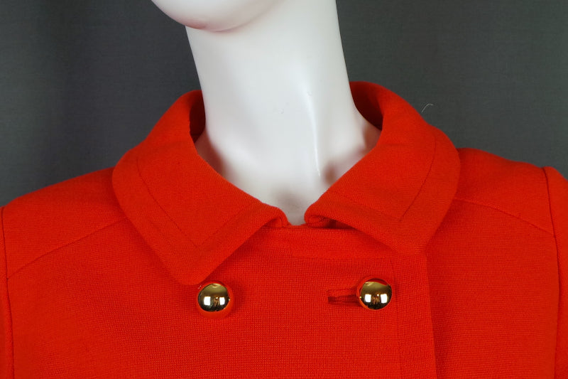 1960s Bright Orange Embroidered Mod Coat | Richard Shops | XL