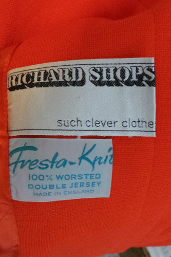 1960s Bright Orange Embroidered Mod Coat | Richard Shops | XL