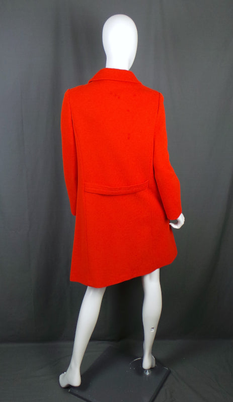 1960s Bright Orange Embroidered Mod Coat | Richard Shops | XL