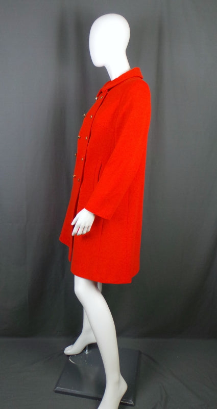 1960s Bright Orange Embroidered Mod Coat | Richard Shops | XL