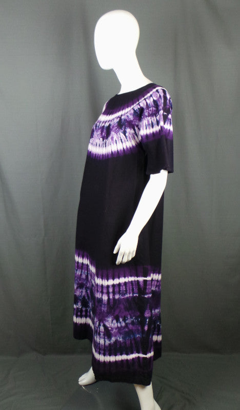 1960s Purple Orange Tie Dye Kaftans & Cape | M