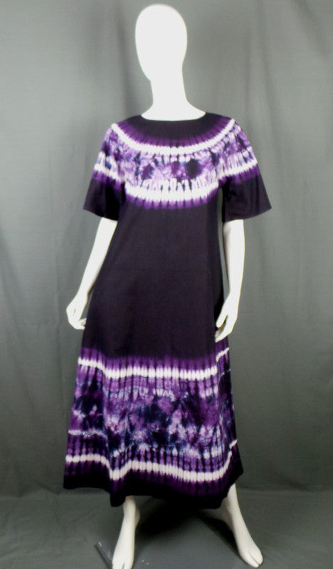1960s Purple Orange Tie Dye Kaftans & Cape | M