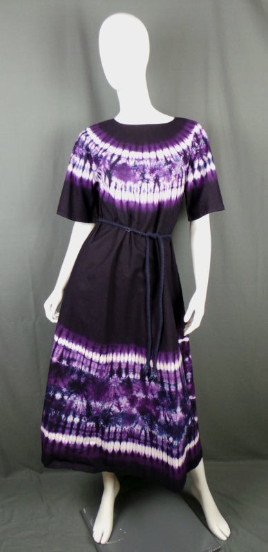 1960s Purple Orange Tie Dye Vintage Kaftans & Cape