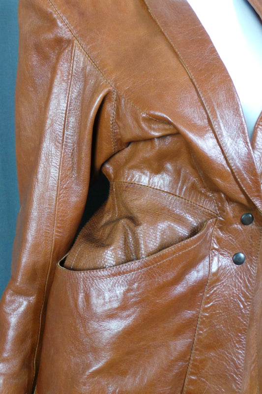 1980s Brown Leather Power Suit | Nevenka | XS